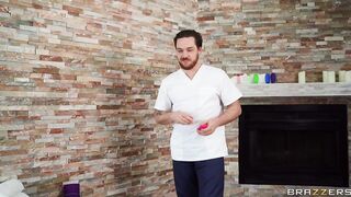 Katy jane falls for fake masseuse's anal trick!
