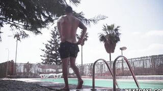 Tyler continuously pumps Bastian lengthy cock