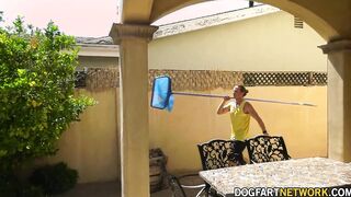 Mocha Menage Makes Her Move On The Pool Man