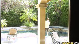 Mocha Menage Makes Her Move On The Pool Man