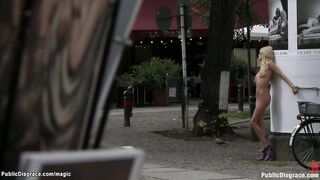 Euro blond big dick fucked in the park