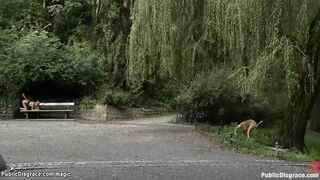 Euro blond big dick fucked in the park