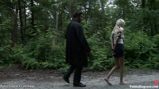Euro blond big dick fucked in the park