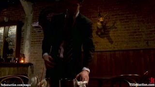 Latin shemale bartender fucking banker