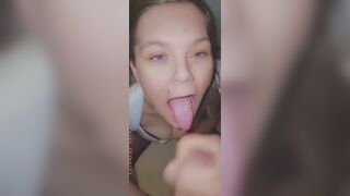 Cum feeding and face fucking a crazy hoe from Tinder