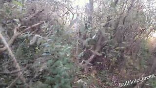 We came to the garden for vegetables and decided to pounded inside the bushes