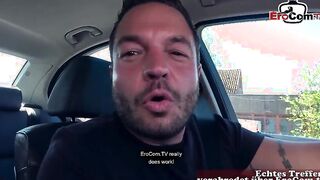 German Cougar hitchhiker pick up for car and public plowed!