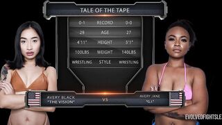Avery Jane Fights Avery Black Into Nude Lesbian Wrestling Match