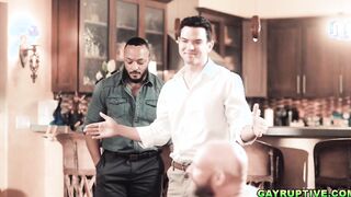 Dillon bursts massive cum in a gay group orgy