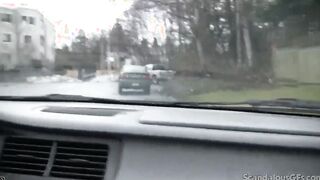 Sexsual Jenny rubbing cocks on Vehicle and Fellatio Outdoors