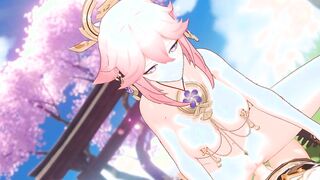 3D Compilation: Raiden Shogun Yae Miko Rosaria Eula Cock Rides Jizzed Uncensored Anime