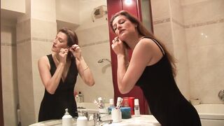 Bitch with unshaved twat riding my penis!