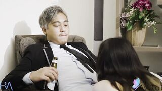 Sweet Bombshell Taiwanese bimbos invites her friend over and he
