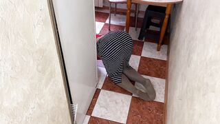 Older mom bent down so that her butt could be met better