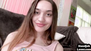 HJ Enjoying eighteen with mediumboobs wanks pov penis n talks nasty