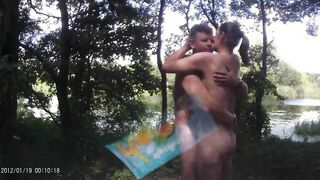 my hubby and my lover are nude into the woods .