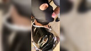 Rubber maid bj inside leashed