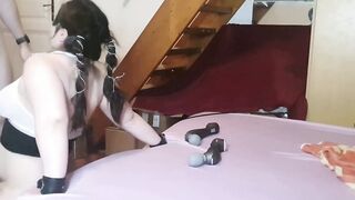 Slutty bitch fiance loves throating bj