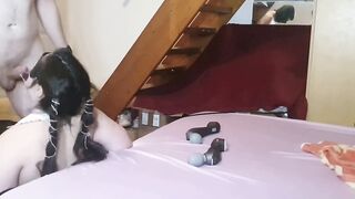 Slutty bitch fiance loves throating bj