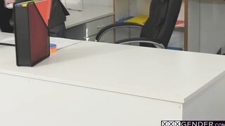 Shemale blowjob before bareback anal