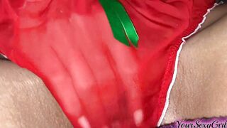 Masturbating inside My Christmas Lingerie