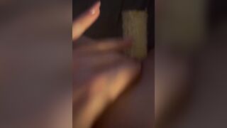 Finger my soak lubed cunt while i pounded myself with a corn cob