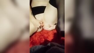 Fingered my twat and booty using sex vibrator