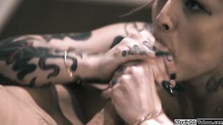 Teacher fucks tattooed squirter latina