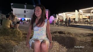 Shameless women took off her lingerie inside outdoors