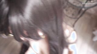 Huge Butt Dark Haired into G-String Passionately Blows and Fucks and