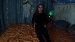 hot cunt with mouth pleasuring herself inside halloween