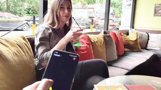 Remote control orgasm of my stepsister into Bar !