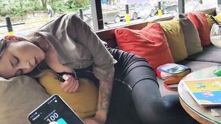 Remote control orgasm of my stepsister into Bar !