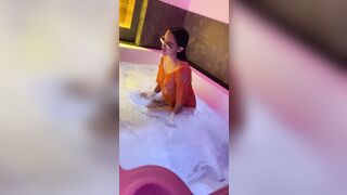 Arab takes a shower and fucks inside a hotel WC