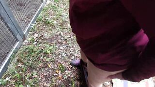Butt flogging at outdoor barn