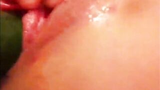 Cumming with a cucumber into my snatch