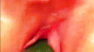 Cumming with a cucumber into my snatch
