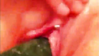 Cumming with a cucumber into my snatch