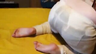 Alice bedwetting into trousers and underwear