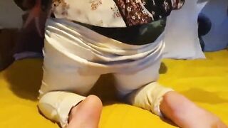 Alice bedwetting into trousers and underwear