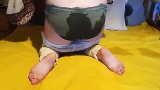 Alice bedwetting into trousers and underwear