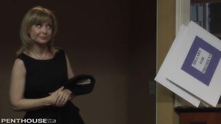 Lusty Milf Nina Hartley seduces her studly staff to work