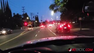 Tattooed up Mallory Maneater blows penis inside the vehicle