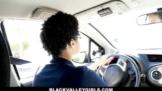 BlackValleyGirls - Ebony Teenie Fucks Driving Instructor