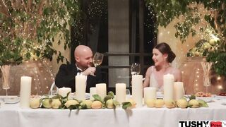 TUSHY Runaway bride Sybil has anal adventure before wedding
