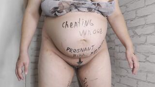 Goddess fiance Milky Mari with a big pregnant belly got boned again after no-condom bareback by her mature GF!