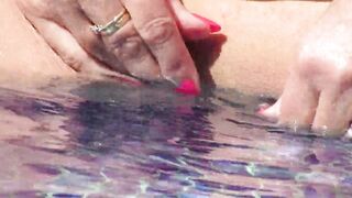 Pervert watching me play nude into the pool