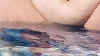 Pervert watching me play nude into the pool