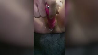 Im having fun into my break with my pink vibrator