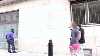 Blond Goddess Gets Banged by a African Penis and Her Dude Loves Watching